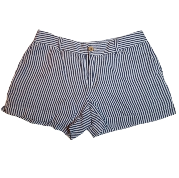 Cynthia Rowley Linen Railroad Blue Striped Size 6 - Picture 1 of 4